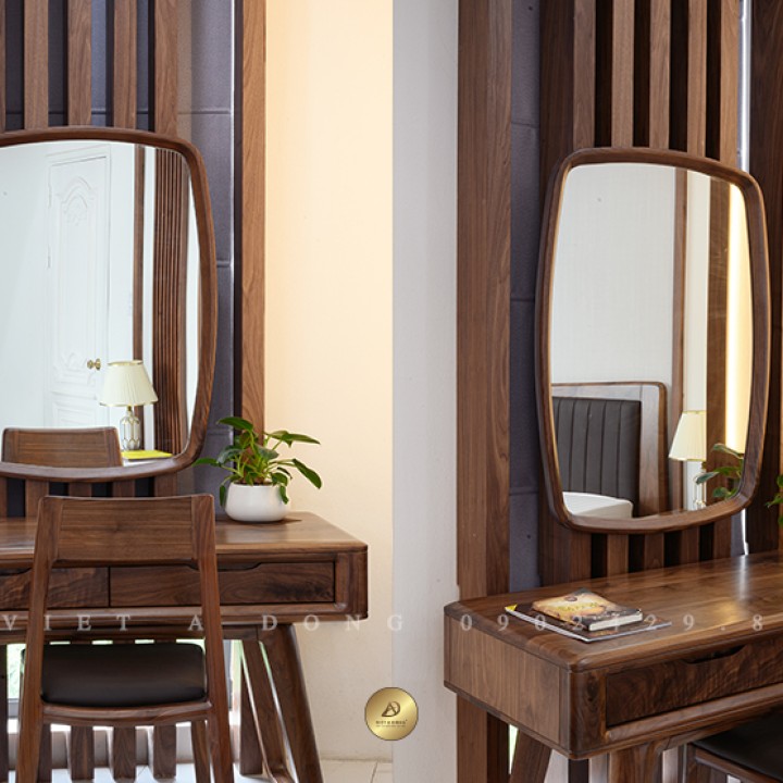 Bàn trang điểm gỗ óc chó BTD-03